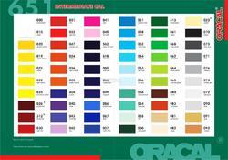 Oracal 651 A4 colour chart